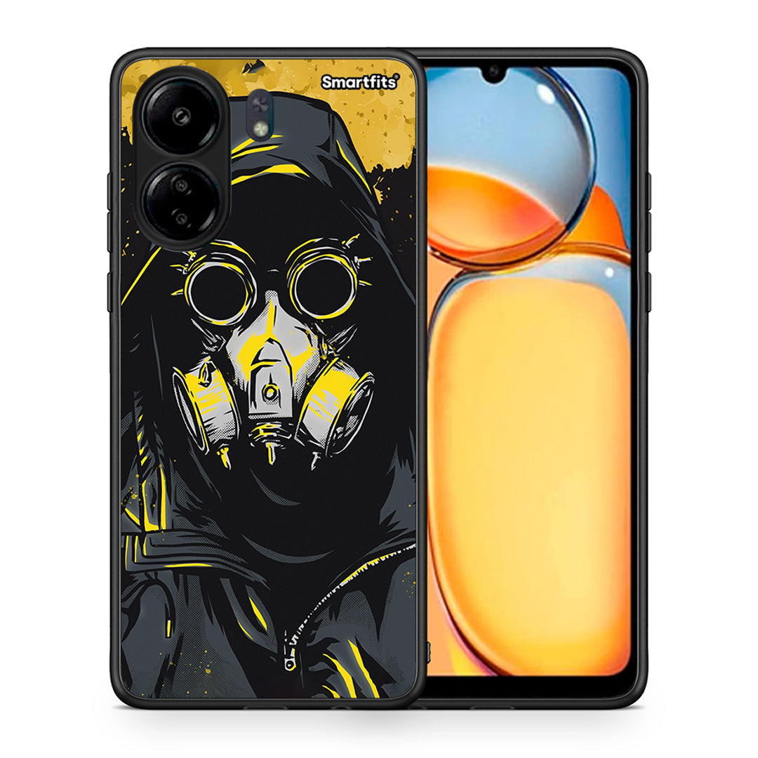 Θήκη Xiaomi Poco C65 Mask PopArt από τη Smartfits με σχέδιο στο πίσω μέρος και μαύρο περίβλημα | Xiaomi Poco C65 Mask PopArt case with colorful back and black bezels