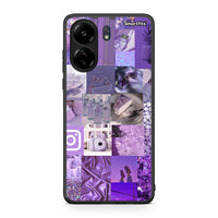 Thumbnail for Xiaomi Redmi 13C Purple Aesthetic Collage θήκη από τη Smartfits με σχέδιο στο πίσω μέρος και μαύρο περίβλημα | Smartphone case with colorful back and black bezels by Smartfits