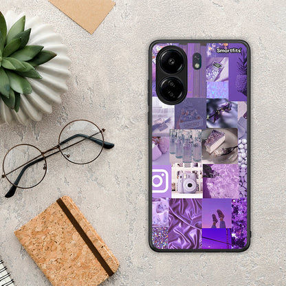 Purple Aesthetic Collage - Xiaomi Redmi 13C θήκη
