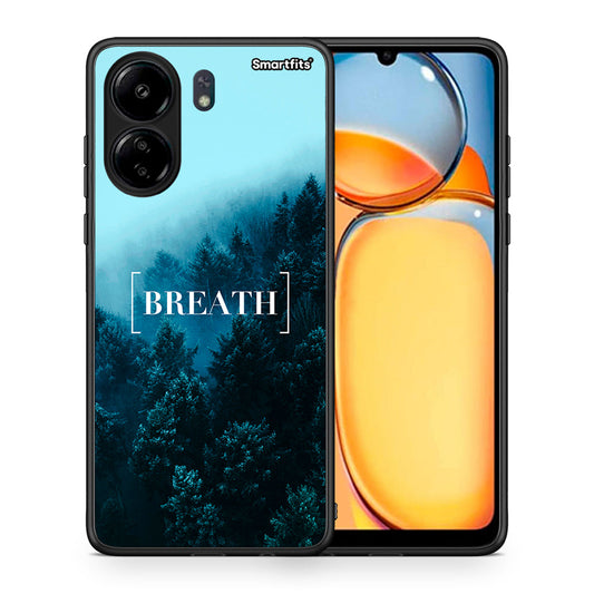 Θήκη Xiaomi Poco C65 Breath Quote από τη Smartfits με σχέδιο στο πίσω μέρος και μαύρο περίβλημα | Xiaomi Poco C65 Breath Quote case with colorful back and black bezels