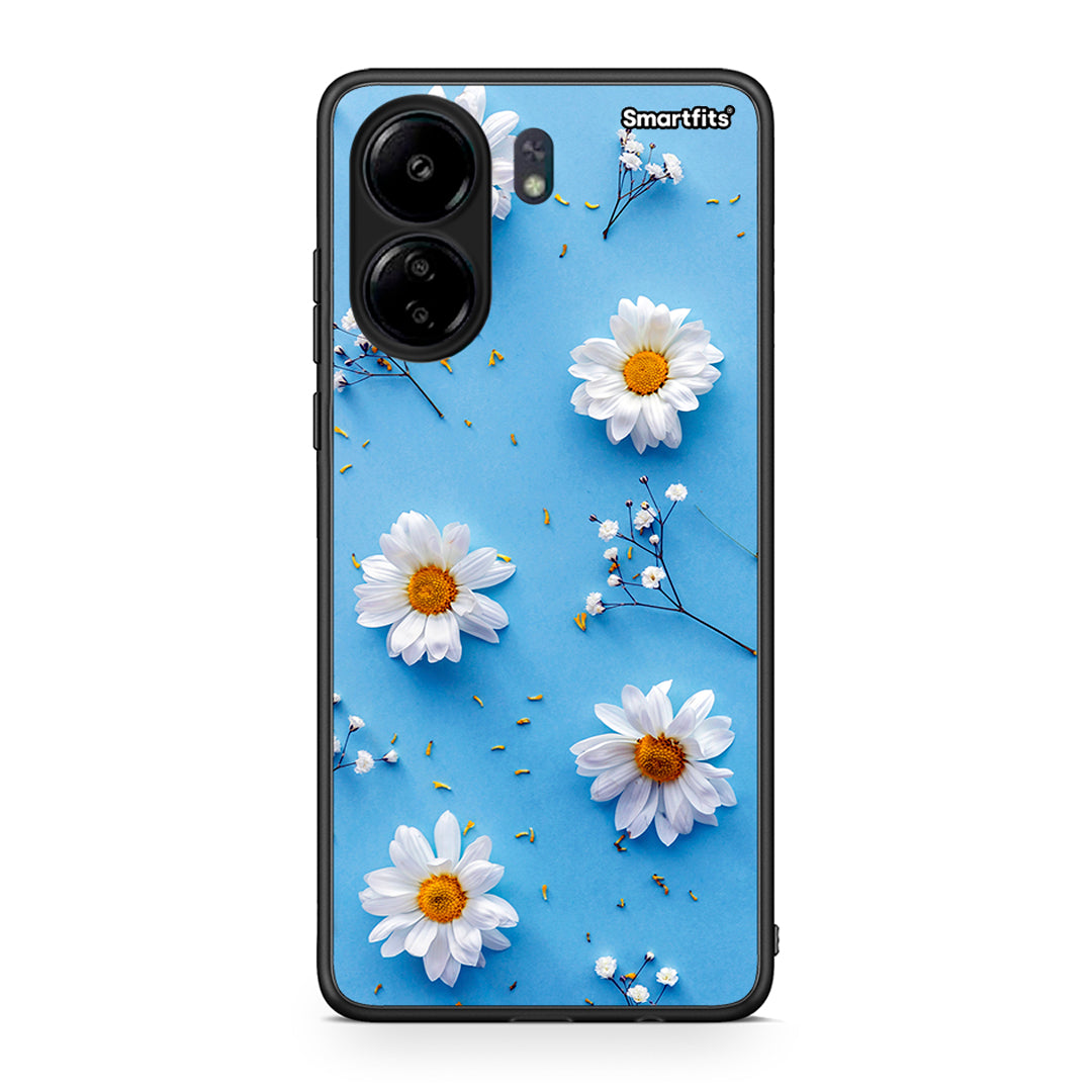 Xiaomi Poco C65 Real Daisies θήκη από τη Smartfits με σχέδιο στο πίσω μέρος και μαύρο περίβλημα | Smartphone case with colorful back and black bezels by Smartfits