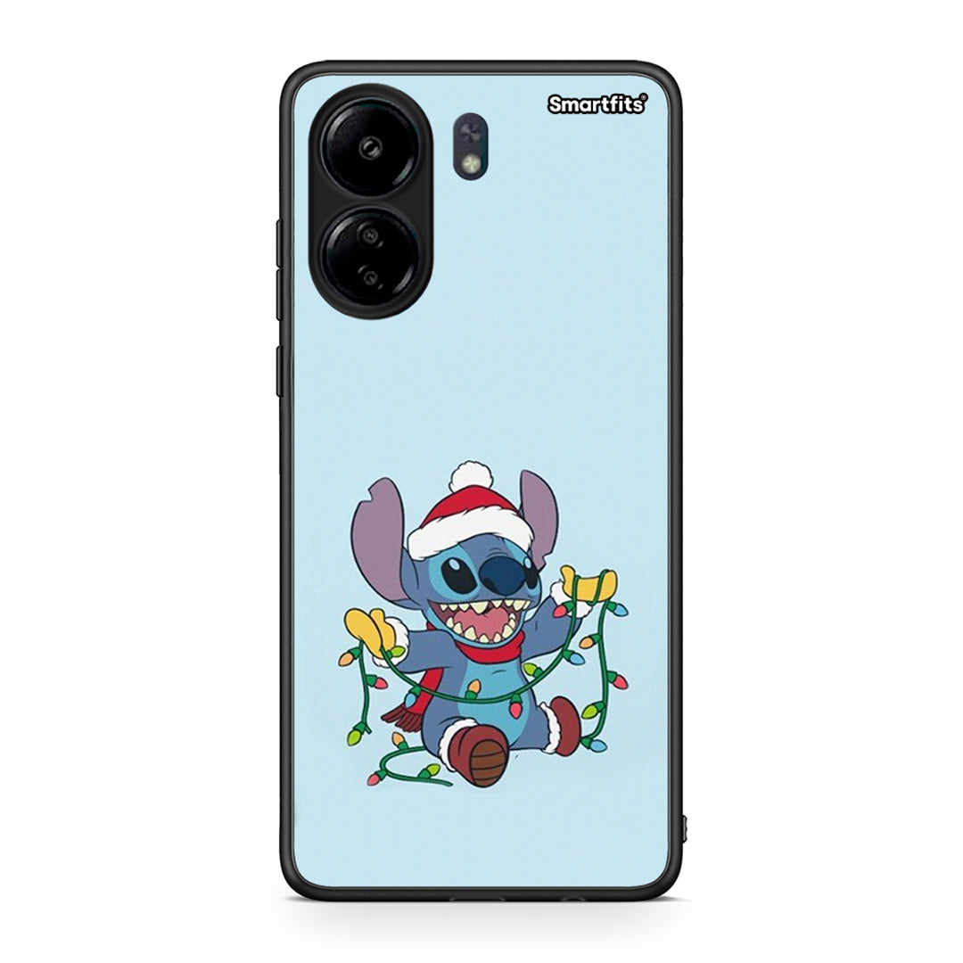 Xiaomi Poco C65 Santa Stich θήκη από τη Smartfits με σχέδιο στο πίσω μέρος και μαύρο περίβλημα | Smartphone case with colorful back and black bezels by Smartfits