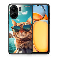 Thumbnail for Θήκη Xiaomi Poco C65 Summer Cat από τη Smartfits με σχέδιο στο πίσω μέρος και μαύρο περίβλημα | Xiaomi Poco C65 Summer Cat case with colorful back and black bezels