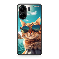 Thumbnail for Xiaomi Poco C65 Summer Cat θήκη από τη Smartfits με σχέδιο στο πίσω μέρος και μαύρο περίβλημα | Smartphone case with colorful back and black bezels by Smartfits