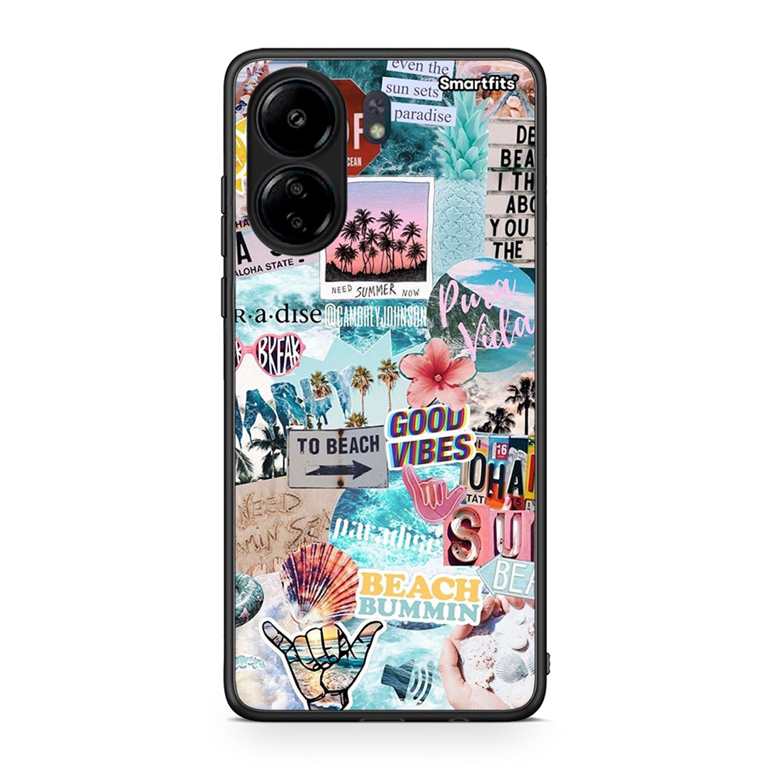 Xiaomi Poco C65 Summer Vibes Θήκη από τη Smartfits με σχέδιο στο πίσω μέρος και μαύρο περίβλημα | Smartphone case with colorful back and black bezels by Smartfits