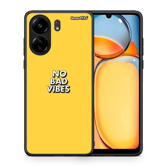 Θήκη Xiaomi Poco C65 Vibes Text από τη Smartfits με σχέδιο στο πίσω μέρος και μαύρο περίβλημα | Xiaomi Poco C65 Vibes Text case with colorful back and black bezels