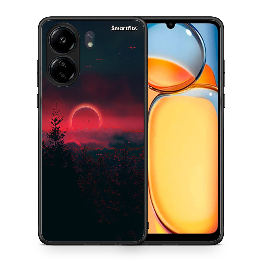 Θήκη Xiaomi Poco C65 Sunset Tropic από τη Smartfits με σχέδιο στο πίσω μέρος και μαύρο περίβλημα | Xiaomi Poco C65 Sunset Tropic case with colorful back and black bezels