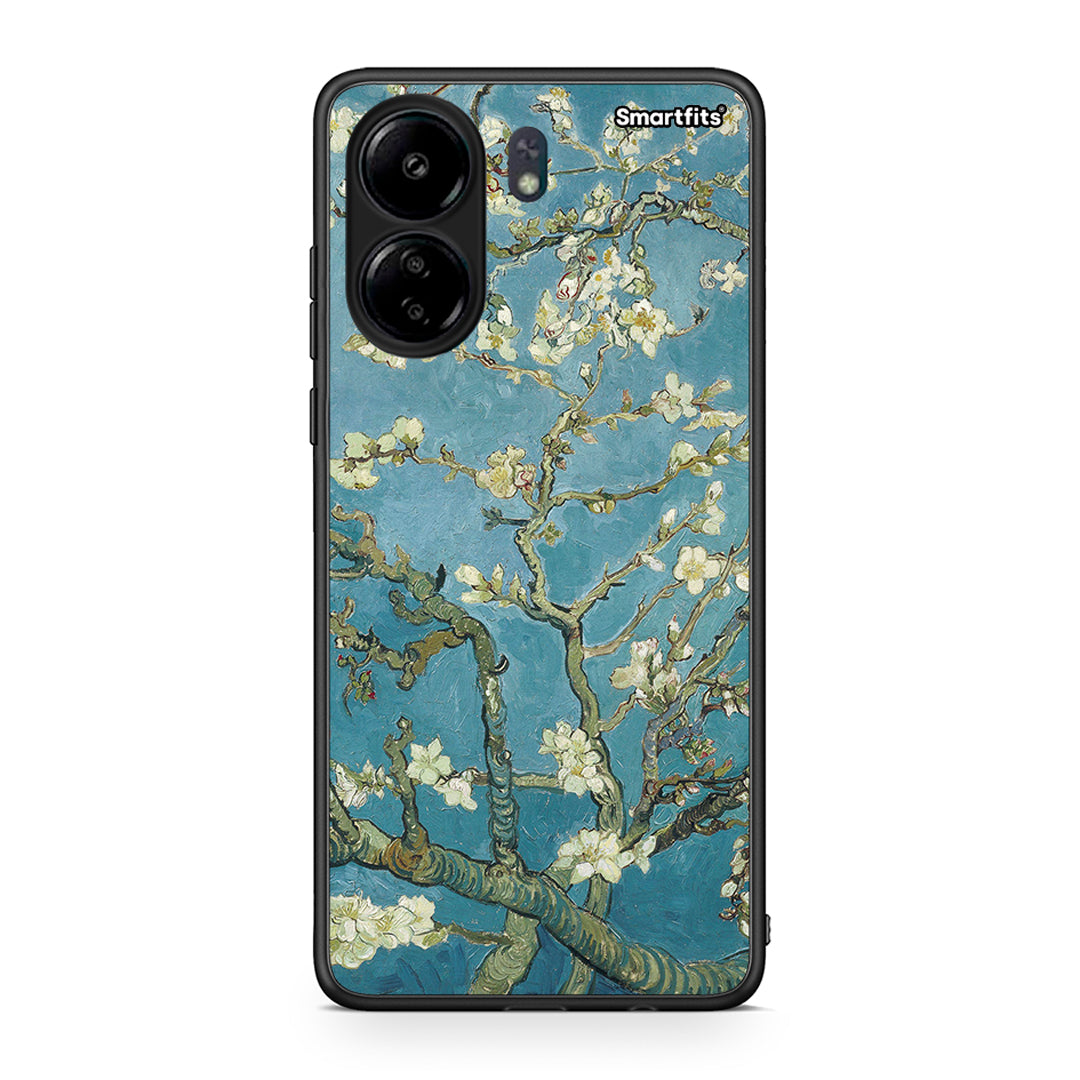 Xiaomi Poco C65 White Blossoms θήκη από τη Smartfits με σχέδιο στο πίσω μέρος και μαύρο περίβλημα | Smartphone case with colorful back and black bezels by Smartfits