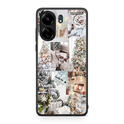 Xiaomi Poco C65 White Christmas θήκη από τη Smartfits με σχέδιο στο πίσω μέρος και μαύρο περίβλημα | Smartphone case with colorful back and black bezels by Smartfits