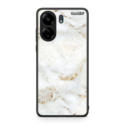 Xiaomi Poco C65 White Gold Marble θήκη από τη Smartfits με σχέδιο στο πίσω μέρος και μαύρο περίβλημα | Smartphone case with colorful back and black bezels by Smartfits
