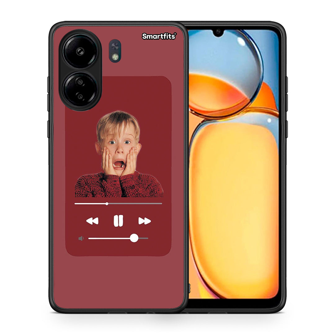 Θήκη Xiaomi Poco C65 Xmas Alone Music από τη Smartfits με σχέδιο στο πίσω μέρος και μαύρο περίβλημα | Xiaomi Poco C65 Xmas Alone Music case with colorful back and black bezels