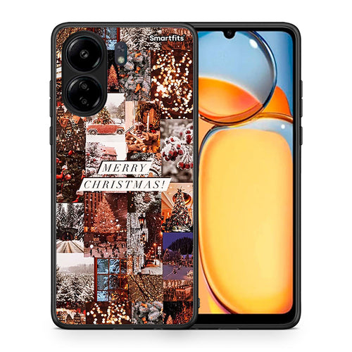 Θήκη Xiaomi Poco C65 Xmas Collage από τη Smartfits με σχέδιο στο πίσω μέρος και μαύρο περίβλημα | Xiaomi Poco C65 Xmas Collage case with colorful back and black bezels