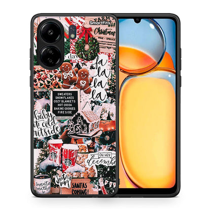 Θήκη Xiaomi Poco C65 Xmas Habbits από τη Smartfits με σχέδιο στο πίσω μέρος και μαύρο περίβλημα | Xiaomi Poco C65 Xmas Habbits case with colorful back and black bezels