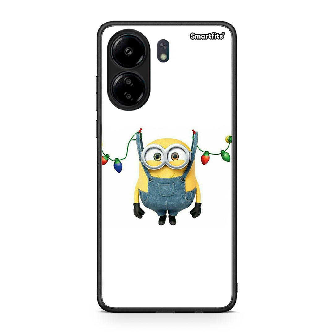 Xiaomi Poco C65 Xmas Minion Lights θήκη από τη Smartfits με σχέδιο στο πίσω μέρος και μαύρο περίβλημα | Smartphone case with colorful back and black bezels by Smartfits