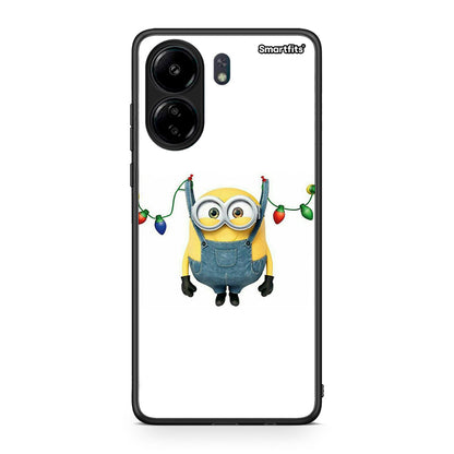 Xiaomi Poco C65 Xmas Minion Lights θήκη από τη Smartfits με σχέδιο στο πίσω μέρος και μαύρο περίβλημα | Smartphone case with colorful back and black bezels by Smartfits