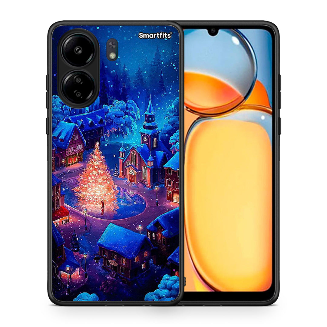 Θήκη Xiaomi Poco C65 Xmas Village από τη Smartfits με σχέδιο στο πίσω μέρος και μαύρο περίβλημα | Xiaomi Poco C65 Xmas Village case with colorful back and black bezels