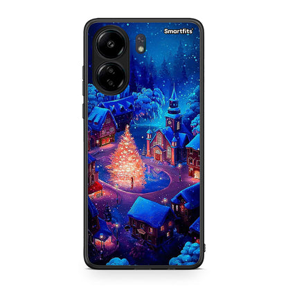 Xiaomi Poco C65 Xmas Village θήκη από τη Smartfits με σχέδιο στο πίσω μέρος και μαύρο περίβλημα | Smartphone case with colorful back and black bezels by Smartfits