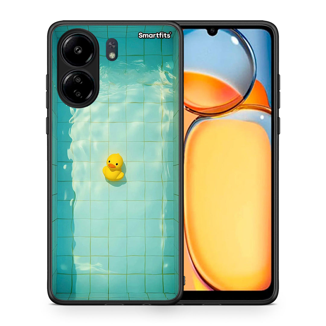 Θήκη Xiaomi Poco C65 Yellow Duck από τη Smartfits με σχέδιο στο πίσω μέρος και μαύρο περίβλημα | Xiaomi Poco C65 Yellow Duck case with colorful back and black bezels