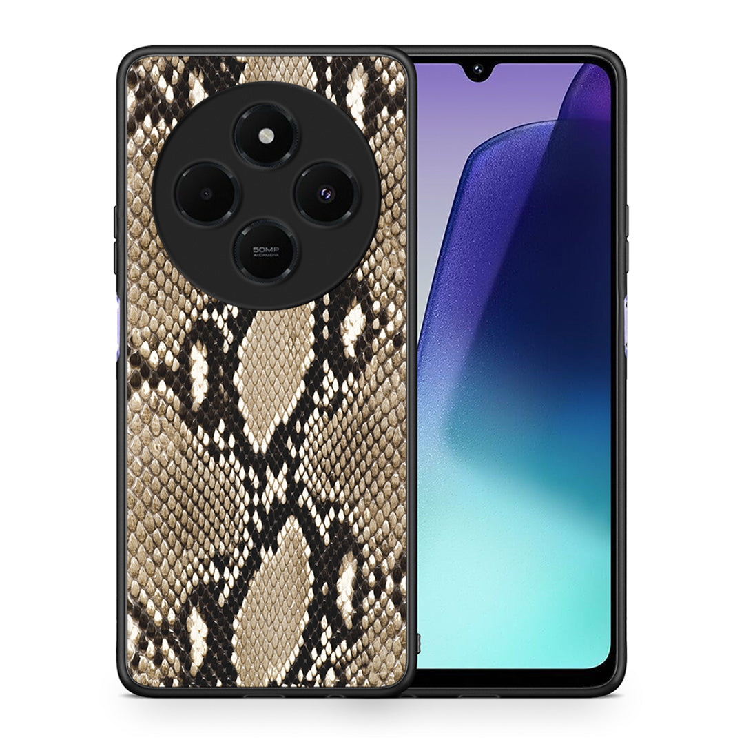 Θήκη Xiaomi Redmi 14C NFC / A3 Pro / Poco 75 4G / 5G Fashion Snake Animal από τη Smartfits με σχέδιο στο πίσω μέρος και μαύρο περίβλημα | Xiaomi Redmi 14C NFC / A3 Pro / Poco 75 4G / 5G Fashion Snake Animal case with colorful back and black bezels