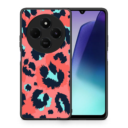 Θήκη Xiaomi Redmi 14C NFC / A3 Pro / Poco 75 4G / 5G Pink Leopard Animal από τη Smartfits με σχέδιο στο πίσω μέρος και μαύρο περίβλημα | Xiaomi Redmi 14C NFC / A3 Pro / Poco 75 4G / 5G Pink Leopard Animal case with colorful back and black bezels