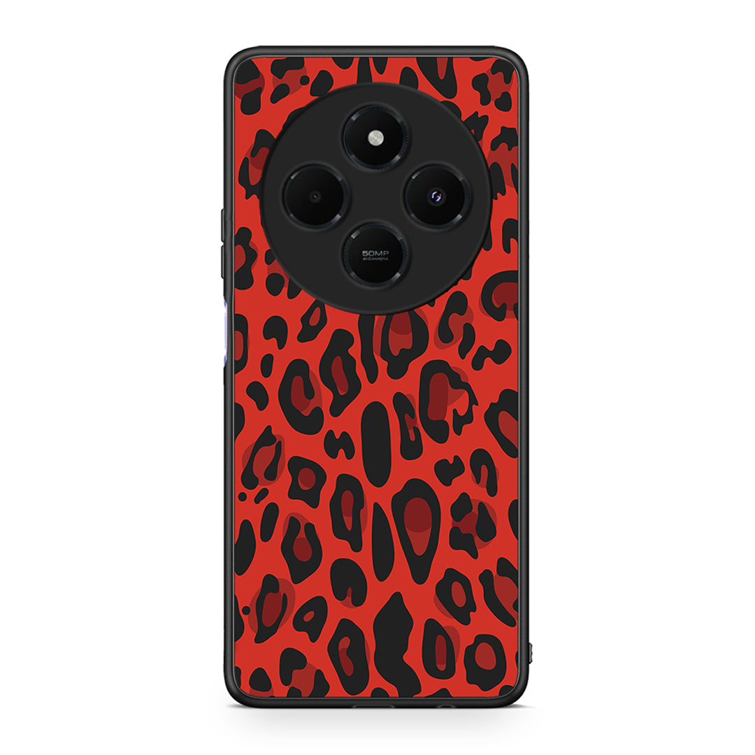 4 - Xiaomi Redmi 14C NFC / A3 Pro / Poco 75 4G / 5G Red Leopard Animal case, cover, bumper