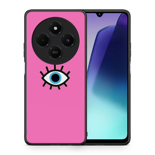 Θήκη Xiaomi Redmi 14C NFC / A3 Pro / Poco 75 4G / 5G Blue Eye Pink από τη Smartfits με σχέδιο στο πίσω μέρος και μαύρο περίβλημα | Xiaomi Redmi 14C NFC / A3 Pro / Poco 75 4G / 5G Blue Eye Pink case with colorful back and black bezels