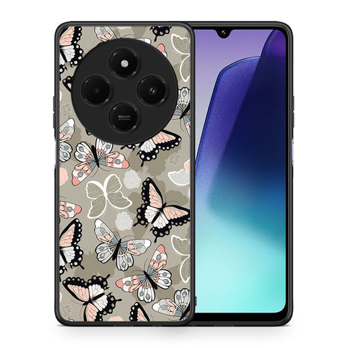 Θήκη Xiaomi Redmi 14C NFC / A3 Pro / Poco 75 4G / 5G Butterflies Boho από τη Smartfits με σχέδιο στο πίσω μέρος και μαύρο περίβλημα | Xiaomi Redmi 14C NFC / A3 Pro / Poco 75 4G / 5G Butterflies Boho case with colorful back and black bezels