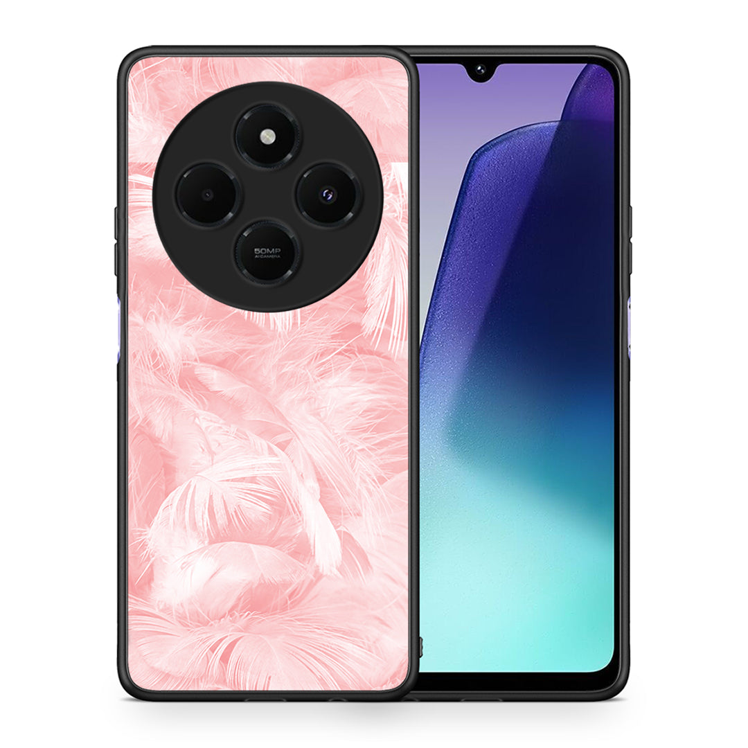 Θήκη Xiaomi Redmi 14C NFC / A3 Pro / Poco 75 4G / 5G Pink Feather Boho από τη Smartfits με σχέδιο στο πίσω μέρος και μαύρο περίβλημα | Xiaomi Redmi 14C NFC / A3 Pro / Poco 75 4G / 5G Pink Feather Boho case with colorful back and black bezels