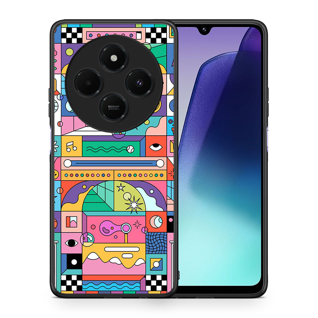 Θήκη Xiaomi Redmi 14C NFC / A3 Pro / Poco 75 4G / 5G Bubbles Soap από τη Smartfits με σχέδιο στο πίσω μέρος και μαύρο περίβλημα | Xiaomi Redmi 14C NFC / A3 Pro / Poco 75 4G / 5G Bubbles Soap case with colorful back and black bezels