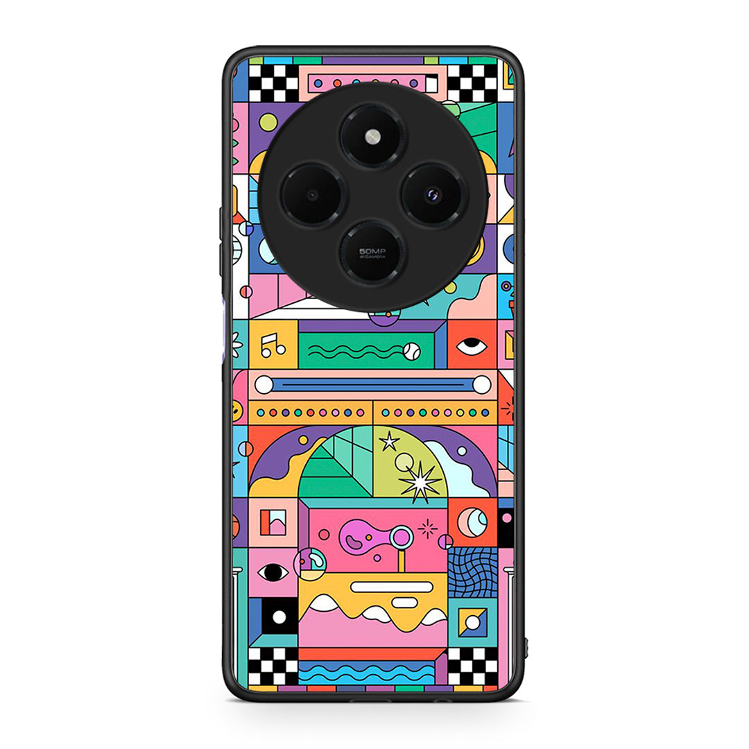 Xiaomi Redmi 14C NFC / A3 Pro / Poco 75 4G / 5G Bubbles Soap θήκη από τη Smartfits με σχέδιο στο πίσω μέρος και μαύρο περίβλημα | Smartphone case with colorful back and black bezels by Smartfits