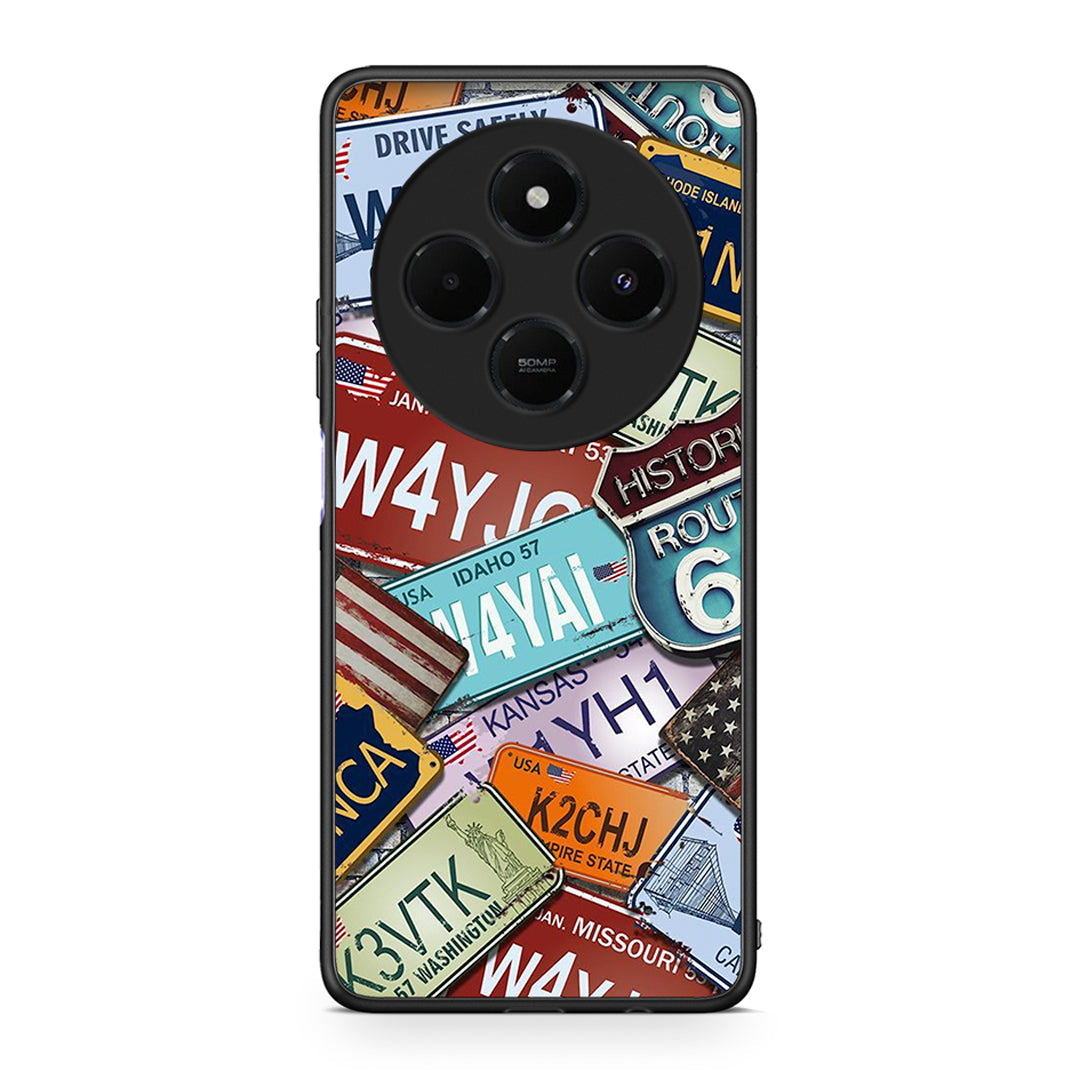 Xiaomi Redmi 14C NFC / A3 Pro / Poco 75 4G / 5G Car Plates θήκη από τη Smartfits με σχέδιο στο πίσω μέρος και μαύρο περίβλημα | Smartphone case with colorful back and black bezels by Smartfits