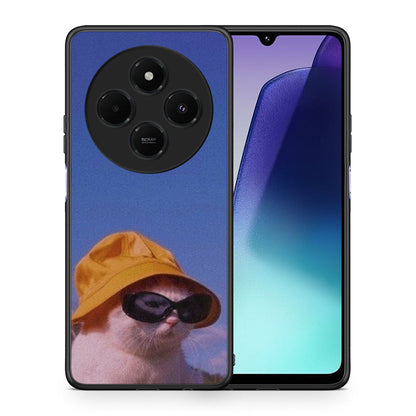 Θήκη Xiaomi Redmi 14C NFC / A3 Pro / Poco 75 4G / 5G Cat Diva από τη Smartfits με σχέδιο στο πίσω μέρος και μαύρο περίβλημα | Xiaomi Redmi 14C NFC / A3 Pro / Poco 75 4G / 5G Cat Diva case with colorful back and black bezels