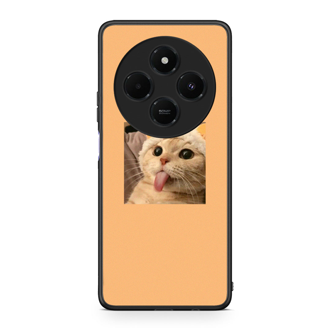 Xiaomi Redmi 14C NFC / A3 Pro / Poco 75 4G / 5G Cat Tongue θήκη από τη Smartfits με σχέδιο στο πίσω μέρος και μαύρο περίβλημα | Smartphone case with colorful back and black bezels by Smartfits