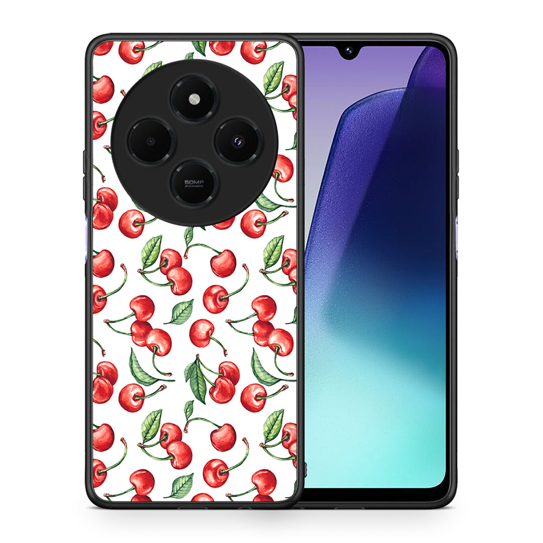 Θήκη Xiaomi Redmi 14C NFC / A3 Pro / Poco 75 4G / 5G Cherry Summer από τη Smartfits με σχέδιο στο πίσω μέρος και μαύρο περίβλημα | Xiaomi Redmi 14C NFC / A3 Pro / Poco 75 4G / 5G Cherry Summer case with colorful back and black bezels