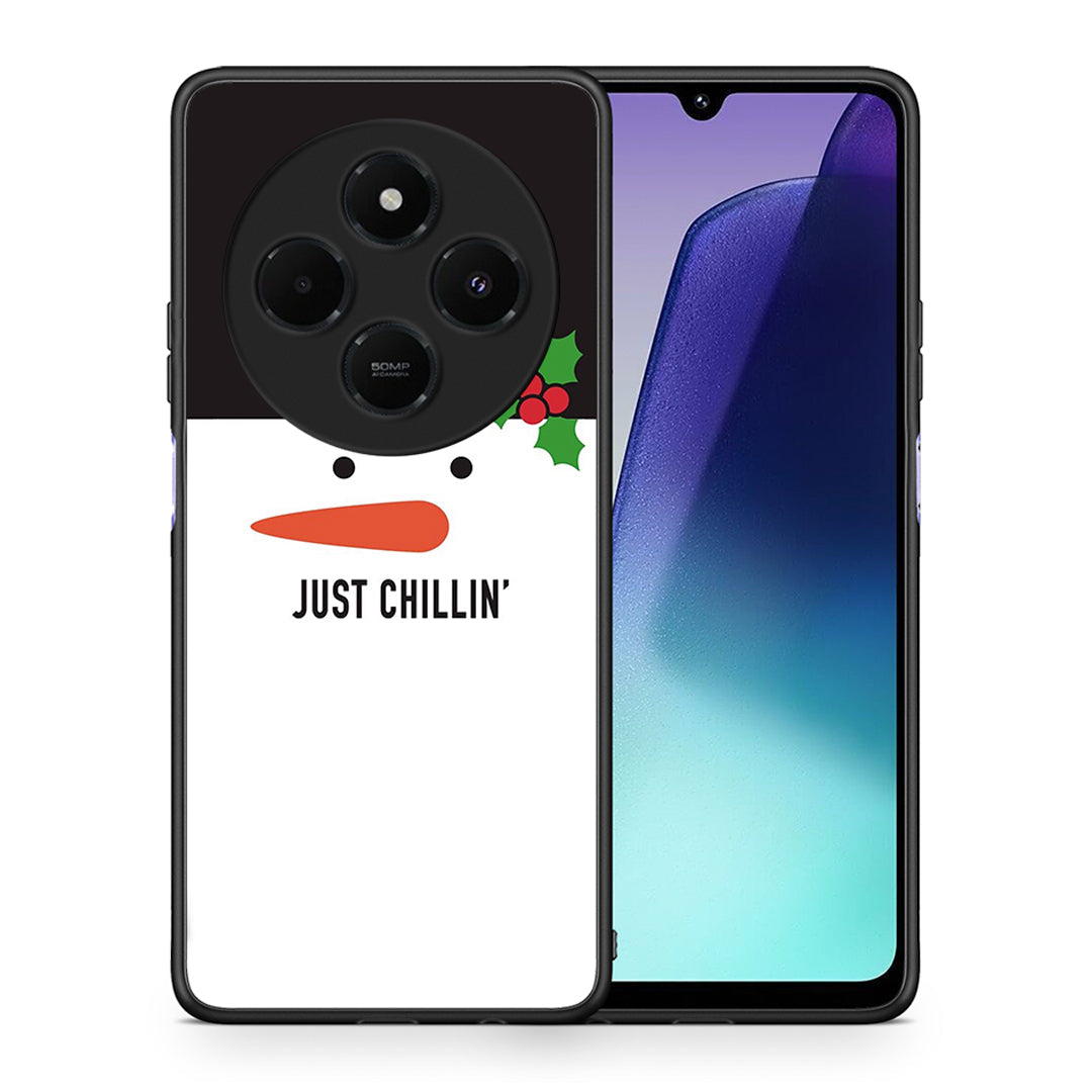 Θήκη Xiaomi Redmi 14C NFC / A3 Pro / Poco 75 4G / 5G Christmas Chillin από τη Smartfits με σχέδιο στο πίσω μέρος και μαύρο περίβλημα | Xiaomi Redmi 14C NFC / A3 Pro / Poco 75 4G / 5G Christmas Chillin case with colorful back and black bezels