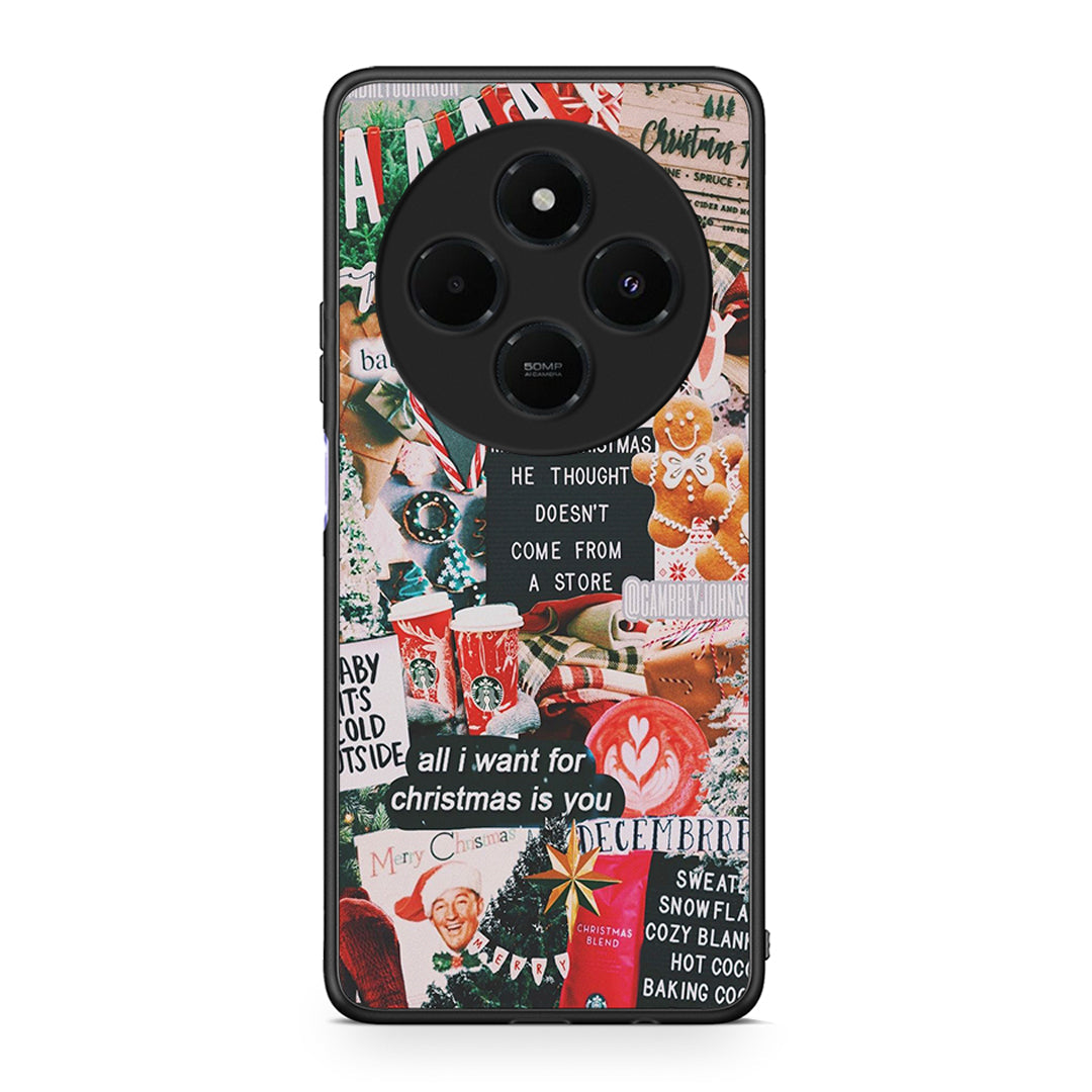 Xiaomi Redmi 14C NFC / A3 Pro / Poco 75 4G / 5G Christmas Happiness θήκη από τη Smartfits με σχέδιο στο πίσω μέρος και μαύρο περίβλημα | Smartphone case with colorful back and black bezels by Smartfits