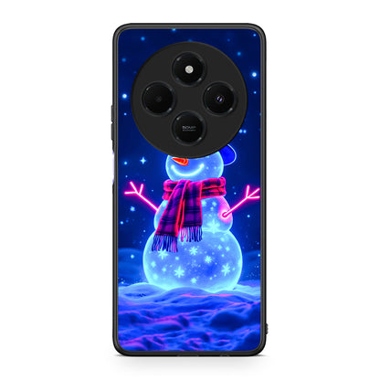 Xiaomi Redmi 14C NFC / A3 Pro / Poco 75 4G / 5G Christmas Neon Snowman θήκη από τη Smartfits με σχέδιο στο πίσω μέρος και μαύρο περίβλημα | Smartphone case with colorful back and black bezels by Smartfits