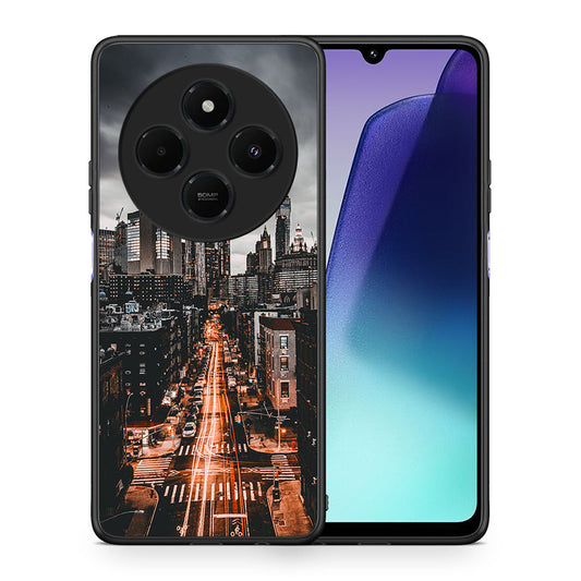 Θήκη Xiaomi Redmi 14C NFC / A3 Pro / Poco 75 4G / 5G City Lights από τη Smartfits με σχέδιο στο πίσω μέρος και μαύρο περίβλημα | Xiaomi Redmi 14C NFC / A3 Pro / Poco 75 4G / 5G City Lights case with colorful back and black bezels