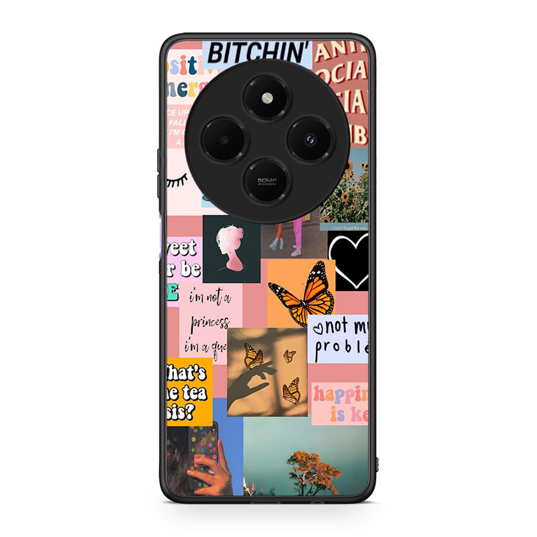 Xiaomi Redmi 14C NFC / A3 Pro / Poco 75 4G / 5G Collage Bitchin Θήκη Αγίου Βαλεντίνου από τη Smartfits με σχέδιο στο πίσω μέρος και μαύρο περίβλημα | Smartphone case with colorful back and black bezels by Smartfits