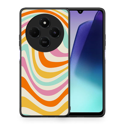 Θήκη Xiaomi Redmi 14C NFC / A3 Pro / Poco 75 4G / 5G Colourful Waves από τη Smartfits με σχέδιο στο πίσω μέρος και μαύρο περίβλημα | Xiaomi Redmi 14C NFC / A3 Pro / Poco 75 4G / 5G Colourful Waves case with colorful back and black bezels