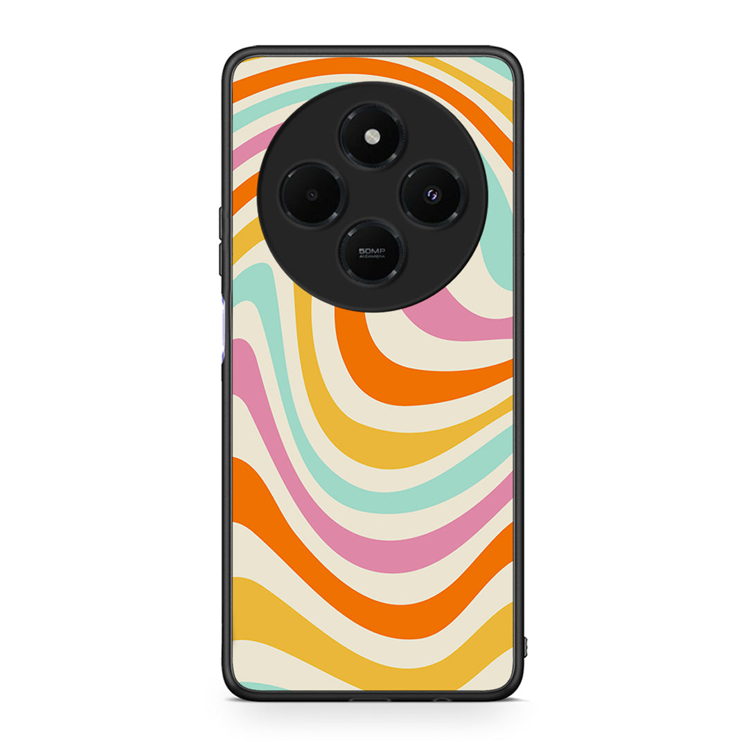 Xiaomi Redmi 14C NFC / A3 Pro / Poco 75 4G / 5G Colourful Waves θήκη από τη Smartfits με σχέδιο στο πίσω μέρος και μαύρο περίβλημα | Smartphone case with colorful back and black bezels by Smartfits