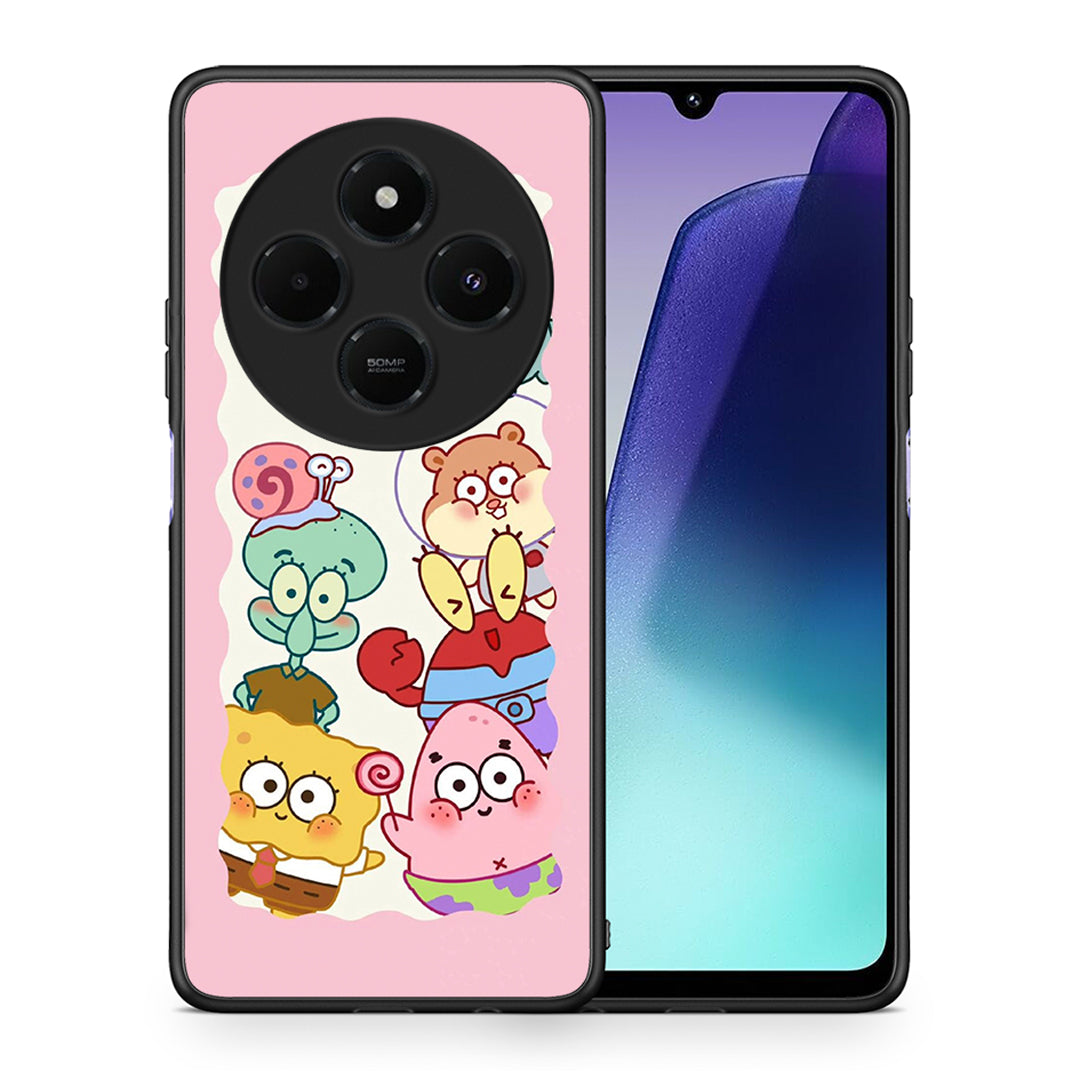 Θήκη Xiaomi Redmi 14C NFC / A3 Pro / Poco 75 4G / 5G Cute Companion από τη Smartfits με σχέδιο στο πίσω μέρος και μαύρο περίβλημα | Xiaomi Redmi 14C NFC / A3 Pro / Poco 75 4G / 5G Cute Companion case with colorful back and black bezels
