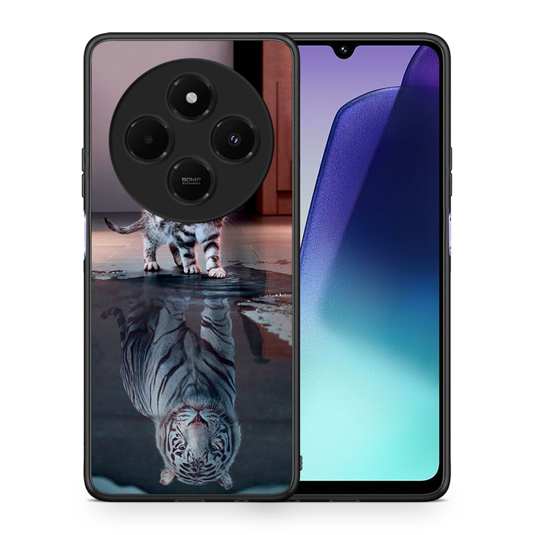 Θήκη Xiaomi Redmi 14C NFC / A3 Pro / Poco 75 4G / 5G Tiger Cute από τη Smartfits με σχέδιο στο πίσω μέρος και μαύρο περίβλημα | Xiaomi Redmi 14C NFC / A3 Pro / Poco 75 4G / 5G Tiger Cute case with colorful back and black bezels