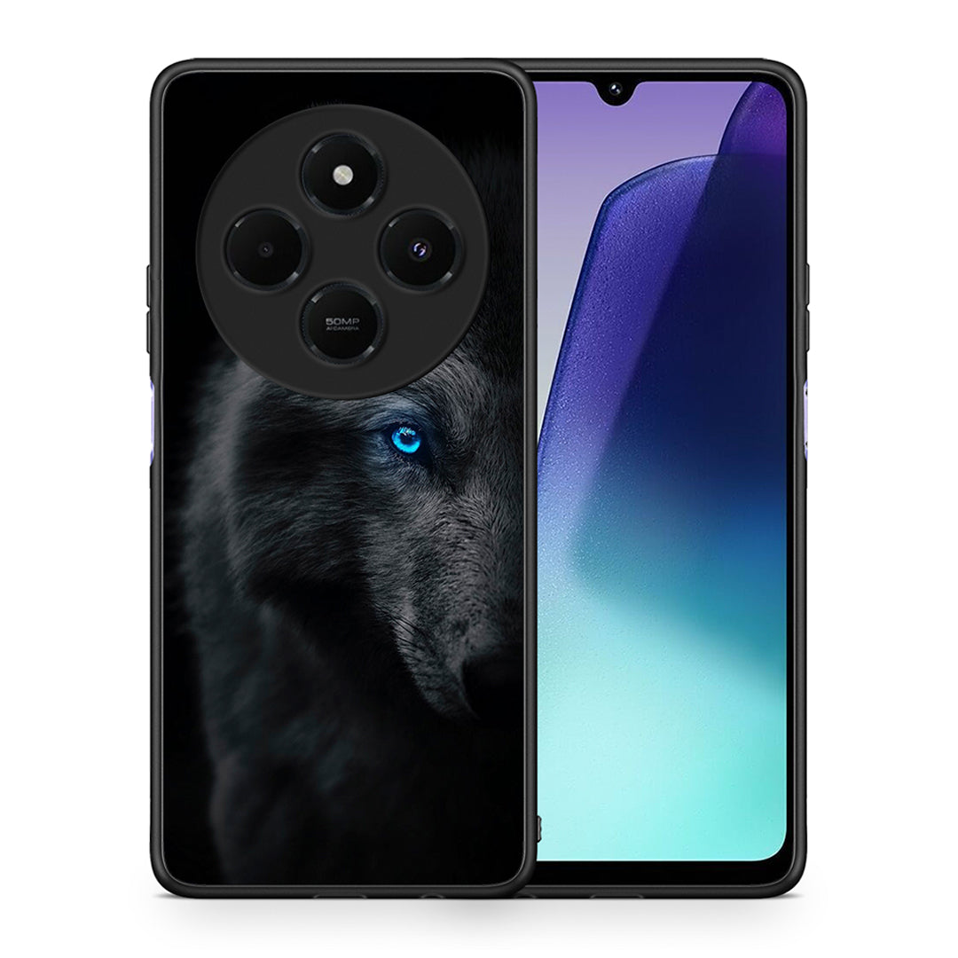 Θήκη Xiaomi Redmi 14C NFC / A3 Pro / Poco 75 4G / 5G Dark Wolf από τη Smartfits με σχέδιο στο πίσω μέρος και μαύρο περίβλημα | Xiaomi Redmi 14C NFC / A3 Pro / Poco 75 4G / 5G Dark Wolf case with colorful back and black bezels