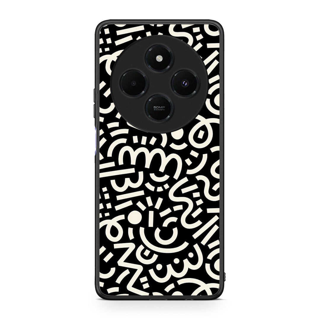 Xiaomi Redmi 14C NFC / A3 Pro / Poco 75 4G / 5G Doodle Art Θήκη από τη Smartfits με σχέδιο στο πίσω μέρος και μαύρο περίβλημα | Smartphone case with colorful back and black bezels by Smartfits