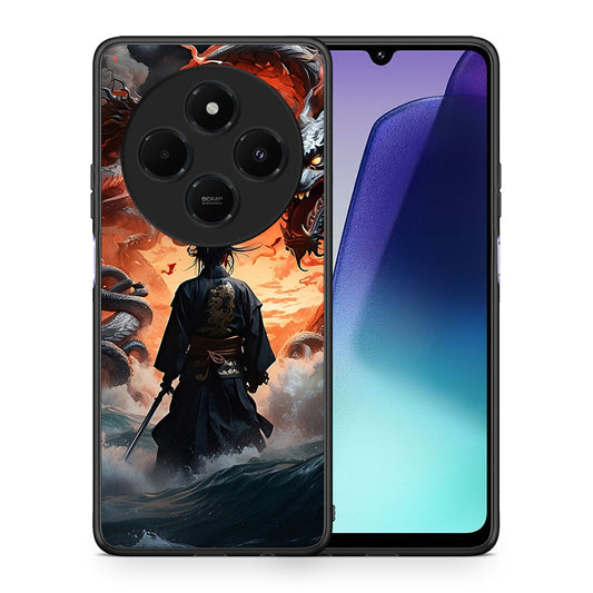 Θήκη Xiaomi Redmi 14C NFC / A3 Pro / Poco 75 4G / 5G Dragons Fight από τη Smartfits με σχέδιο στο πίσω μέρος και μαύρο περίβλημα | Xiaomi Redmi 14C NFC / A3 Pro / Poco 75 4G / 5G Dragons Fight case with colorful back and black bezels