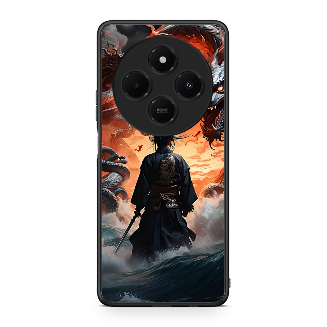Xiaomi Redmi 14C NFC / A3 Pro / Poco 75 4G / 5G Dragons Fight θήκη από τη Smartfits με σχέδιο στο πίσω μέρος και μαύρο περίβλημα | Smartphone case with colorful back and black bezels by Smartfits