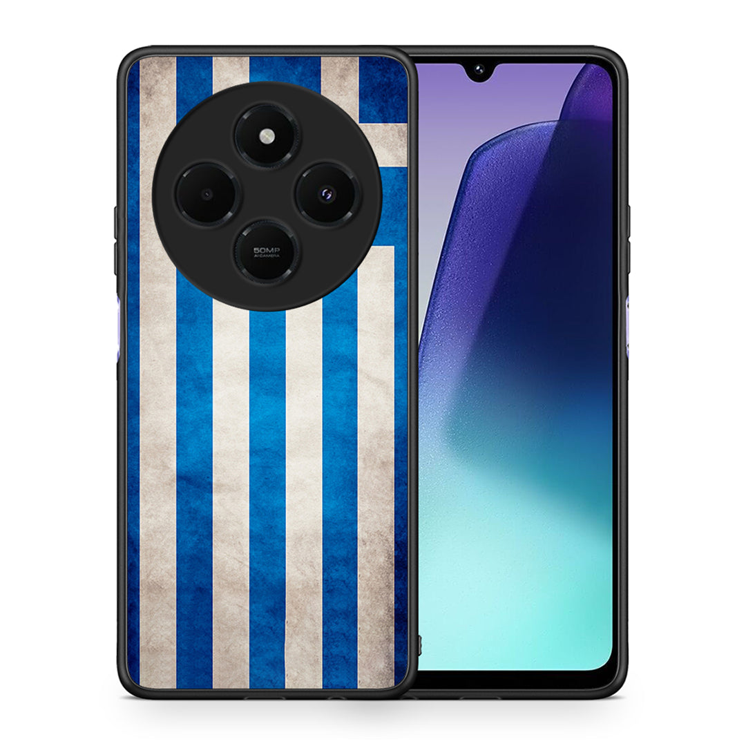 Θήκη Xiaomi Redmi 14C NFC / A3 Pro / Poco 75 4G / 5G Greek Flag από τη Smartfits με σχέδιο στο πίσω μέρος και μαύρο περίβλημα | Xiaomi Redmi 14C NFC / A3 Pro / Poco 75 4G / 5G Greek Flag case with colorful back and black bezels