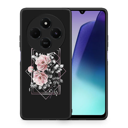 Θήκη Xiaomi Redmi 14C NFC / A3 Pro / Poco 75 4G / 5G Frame Flower από τη Smartfits με σχέδιο στο πίσω μέρος και μαύρο περίβλημα | Xiaomi Redmi 14C NFC / A3 Pro / Poco 75 4G / 5G Frame Flower case with colorful back and black bezels