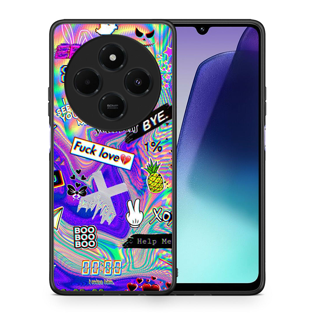 Θήκη Xiaomi Redmi 14C NFC / A3 Pro / Poco 75 4G / 5G Game Over από τη Smartfits με σχέδιο στο πίσω μέρος και μαύρο περίβλημα | Xiaomi Redmi 14C NFC / A3 Pro / Poco 75 4G / 5G Game Over case with colorful back and black bezels